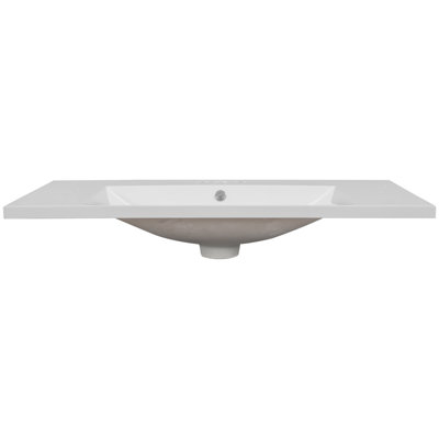 Plateau de meuble-lavabo simple avec lavabo, 3 trous de robinet, céramique