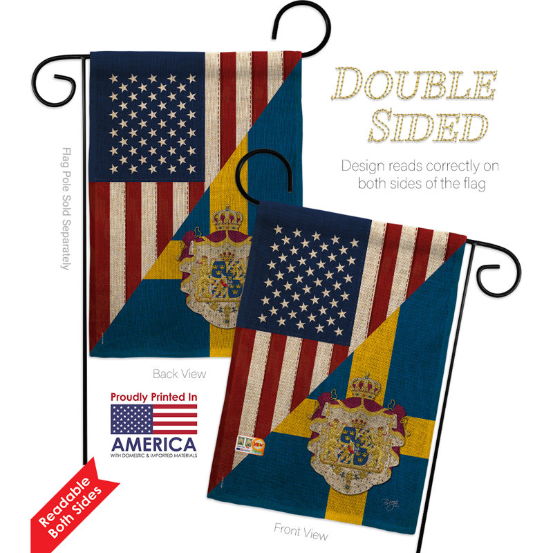 18,5 x 13 po american suède amitié en polyester à 2 côtés. drapeau de jardin