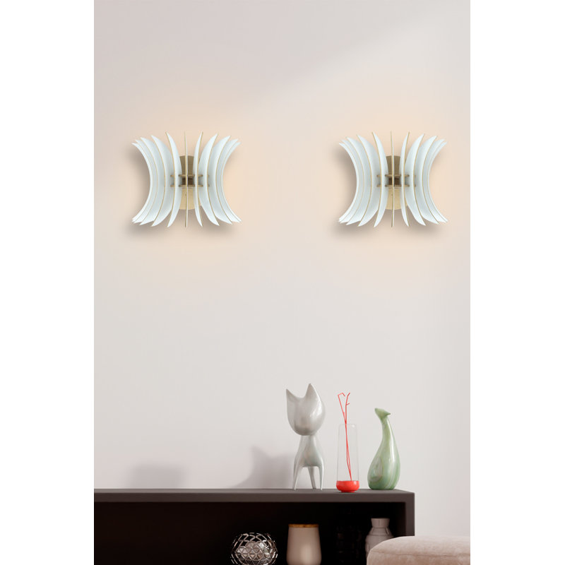 Elegant Wing Sconce Wall Lamp, White MDF Body, 7.9 x 11.0 x 7.9 inches | E27 Socket, Max 40W | Stylish Lighting for Home Decor, Perfect for Living Room & Bedroom Ambiance