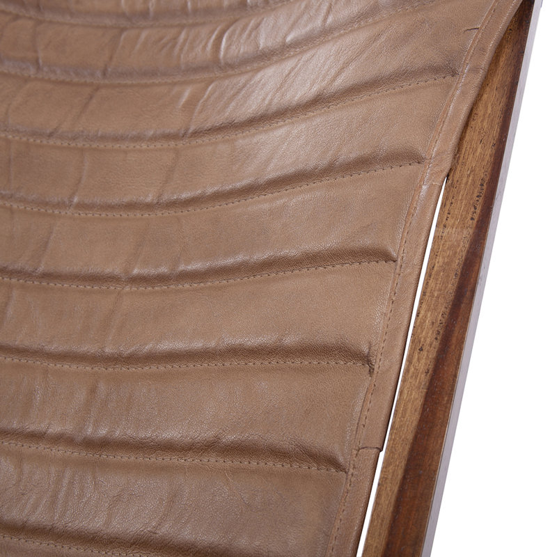 Alinea Accent Chair, Brown Genuine Leather, Brown