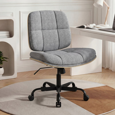Modern Wooden Back  Adjustable Height  Swivel Desk Chair for Home Office