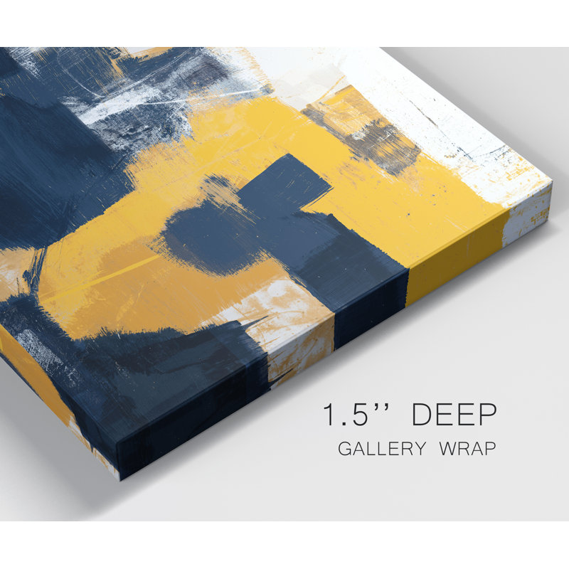 «Navy & Gold II», reproduction sur toile tendue, H 16 po x l 16 po x P 1 po