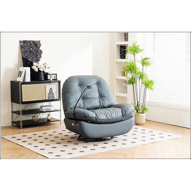 Fauteuil oscillant inclinable électrique avec chargeur USB et lecteur de musique Bluetooth pour le sommeil, le travail et les loisirs