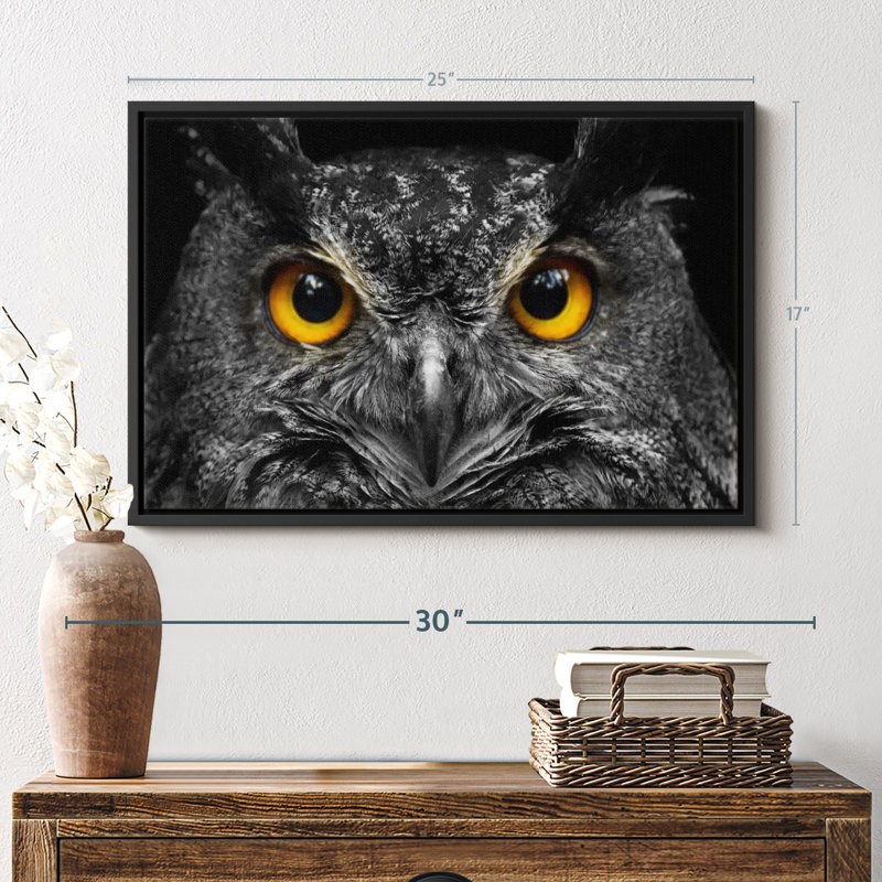 «Yellow Eyed Owl Wall Art», H 17 po x l 25 po