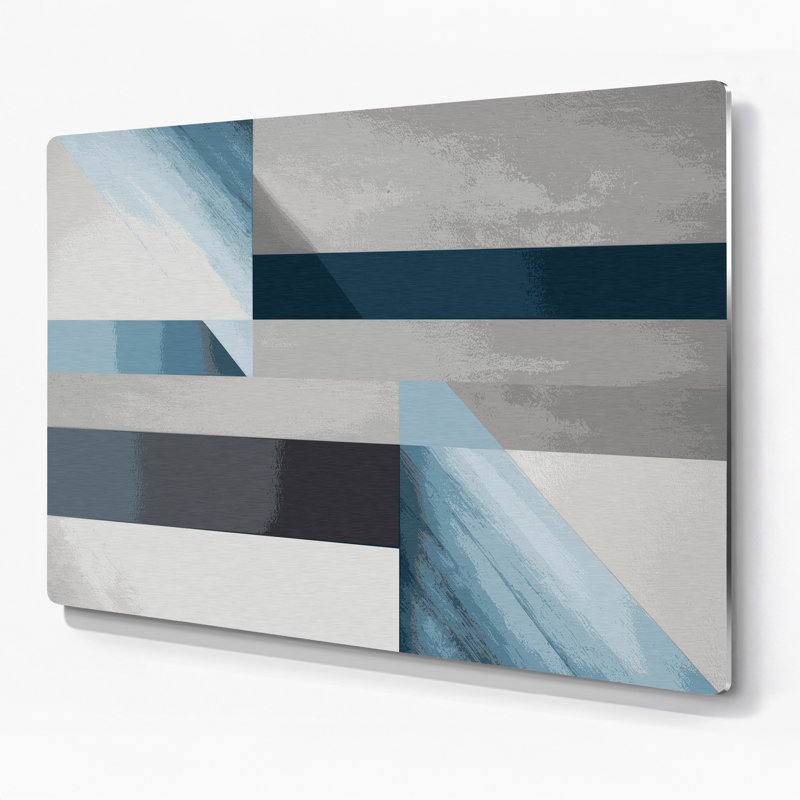 Minimalisme 44, art mural en métal bleu, H 8 po x l 10 po