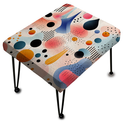 Motif de jeu avec repose-pieds rectangulaire géométrique coloré
