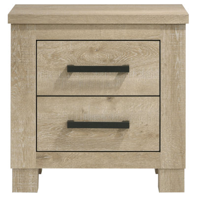 Oakglen 2-Drawer Nightstand Bedside Table Weathered Oak
