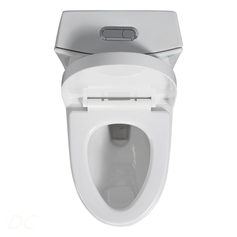 Toilette une pièce, 1,1 / 1,60 GPF écoénergétique, à double chasse allongée, à fixation au sol, hauteur de confort, toilette conforme ADA avec siège à fermeture douce inclus