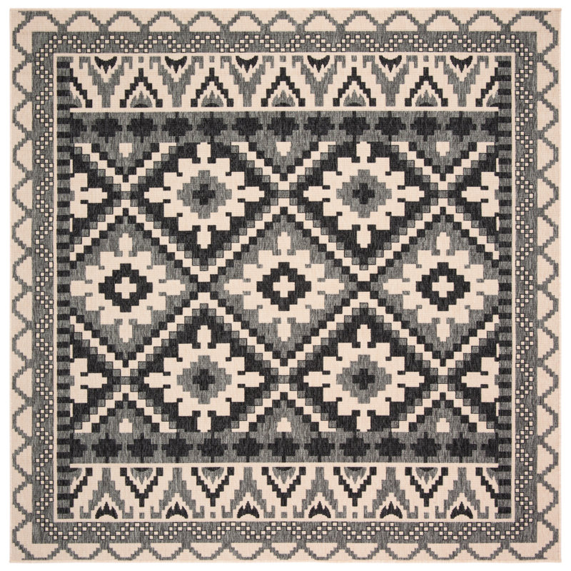 Northpoint Veranda Performance Southwestern Indoor/Outdoor Area Rug, Square 5'3"