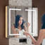 Armoire à pharmacie de salle de bain 35 po x 31 po avec miroir à fixation en surface avec lumières DEL et désembueur (double porte)