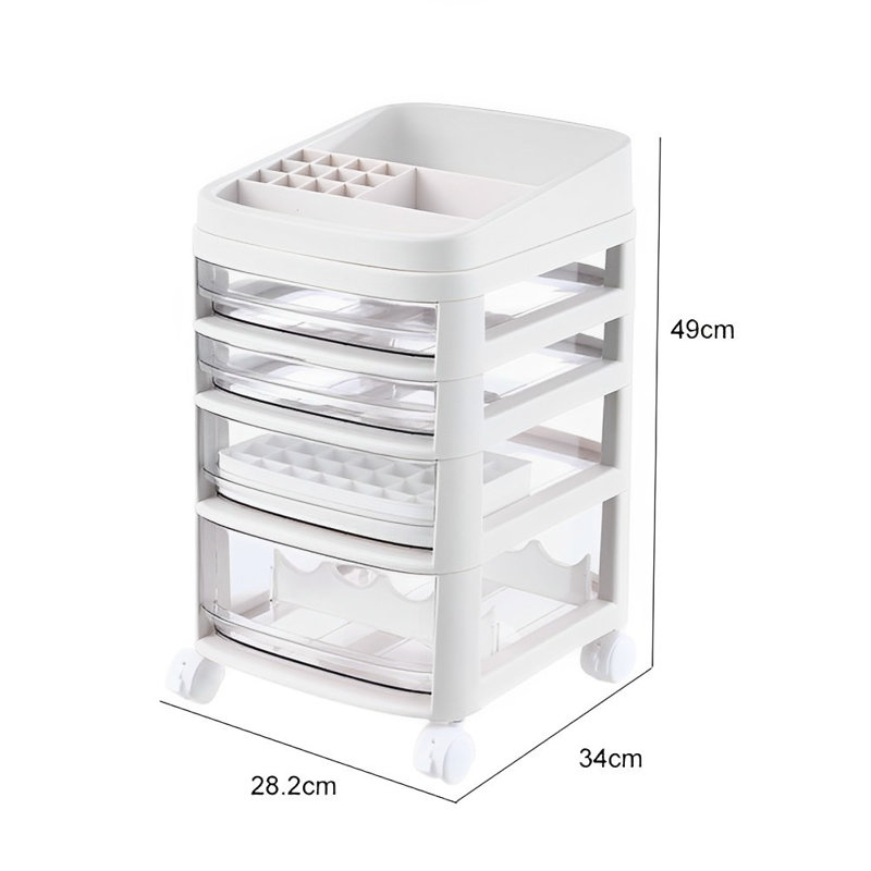 Daisuke Plastic Makeup Organizer, White