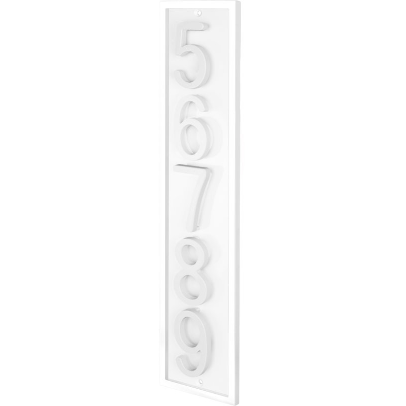 Plaque d'adresse flottante en aluminium Royal Shade, Blanc, Oui, Blanc
