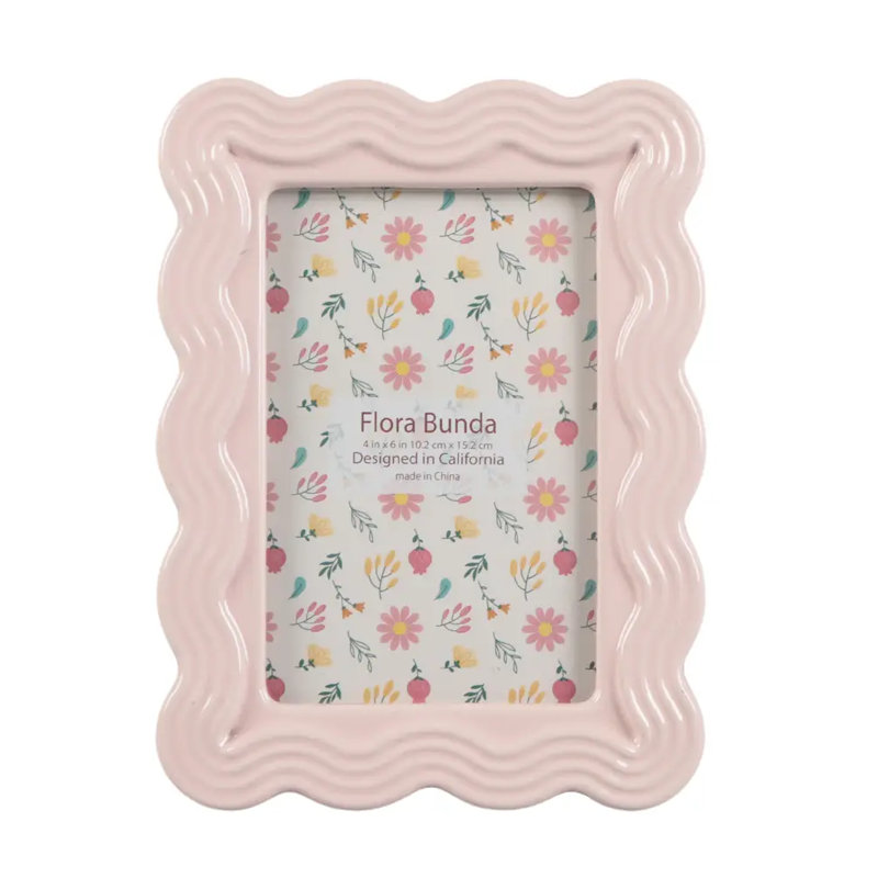 4x6 Pink Ceramic Scallop Frame