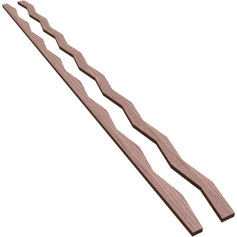 Eastport Adjustable Wood Decorative Slat Wall Panel Kit, 47" H x 1.5" W x 0.37" D, Noyer