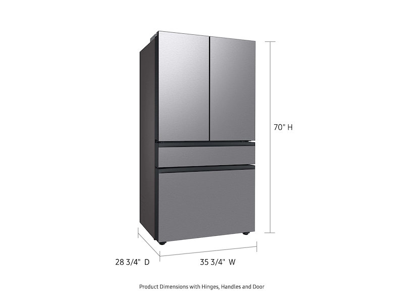 Samsung Bespoke Counter Depth  4-Door French Door Refrigerator (23 cu. ft.)  in Fingerprint Resistant Stainless Steel