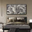 Ligne géométrique «Blackish Green Abstract Shapes Rustic Mid Century Modern Decorations, très grande œuvre d'art, impression encadrée»-98042247-111665195