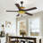 52" Tiffany Ceiling Fan Chandelier With 5 Dual-Blades And Remote Control-580720770