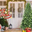 Arbre de Noël 7,5 pi avec 2155 extrémités en PE + PVC - branches articulées réalistes, assemblage facile, support en métal stable, aspect naturel pour la décoration des Fêtes, arbre de Noël-184353226