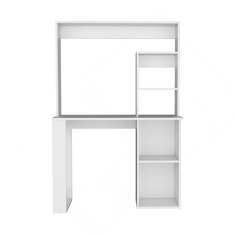 Bureau du Maine avec huche et tablettes, Blanc