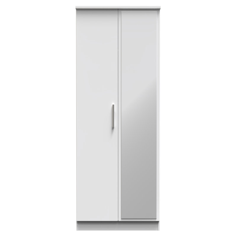 Borgeson Manufactured Wood Wardrobe, White Gloss/White