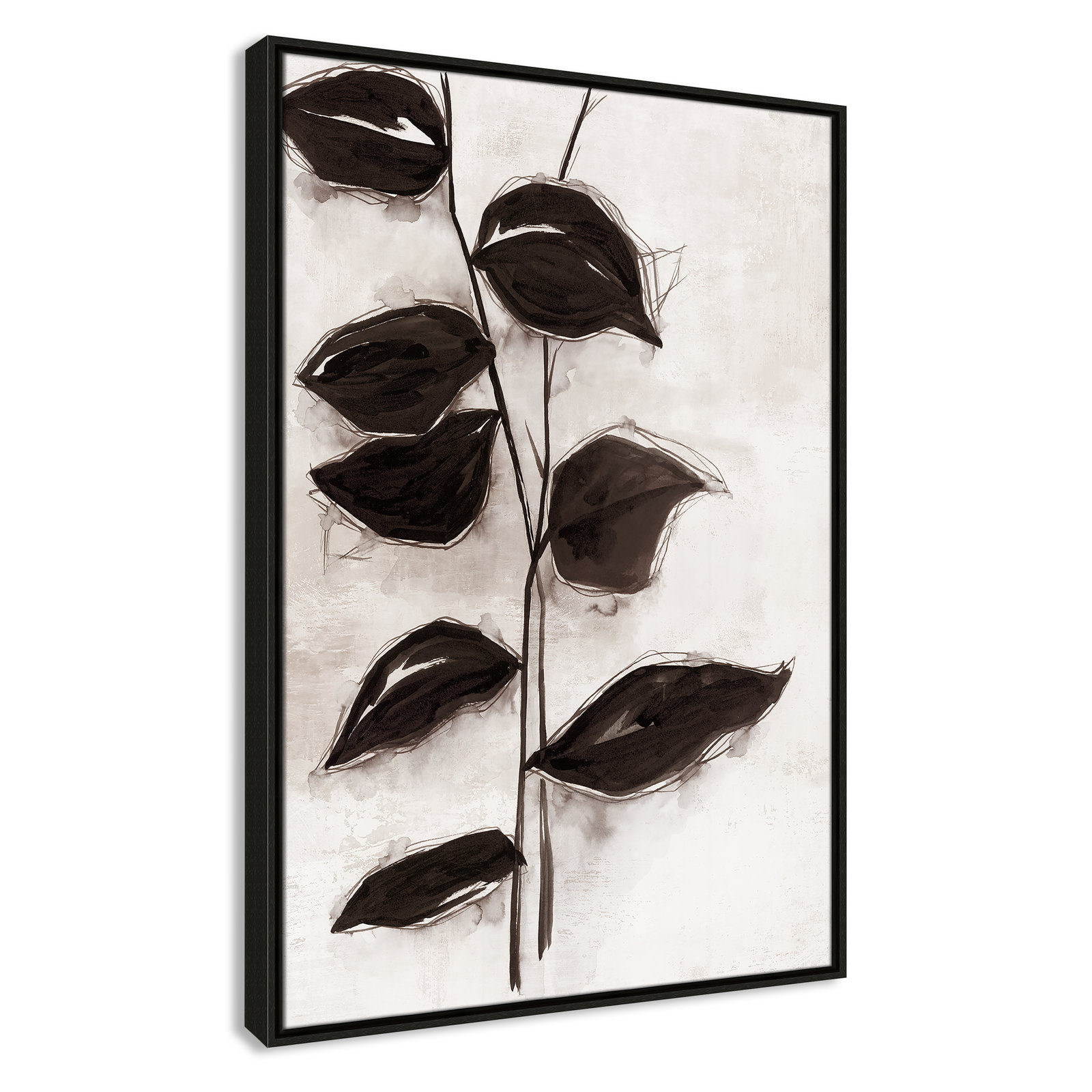 Leaves "Leaves I" Print, 37.5" H x 25.5" W x 2" D, Espresso Framed