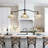  LineGlow Transitional 39.3" 3-Light Linear Kitchen Island Pendan with Seeded Glass Shades