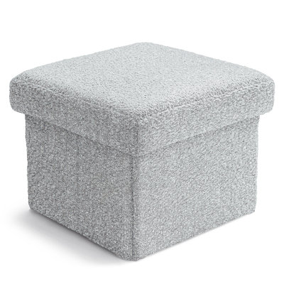 16" Wide Cube Light Gray Storage Ottoman