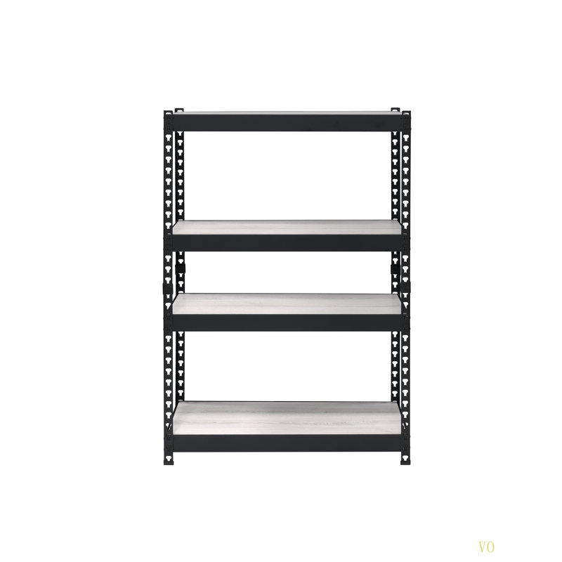 Bibliothèque industrielle à 4 niveaux Bookshelf: structure en métal robuste avec tablettes réglables