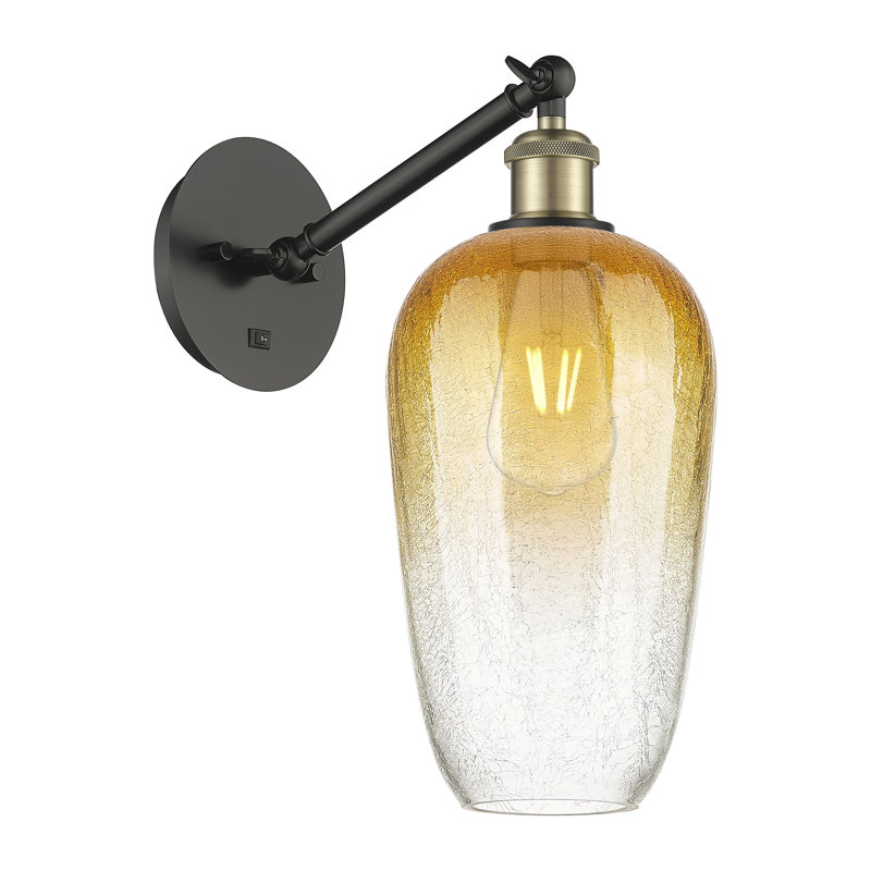 Kazmierski Steel Armed Sconce, Grey / Black/Antique Brass
