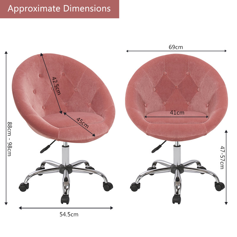 Task Chair, Pink Velvet