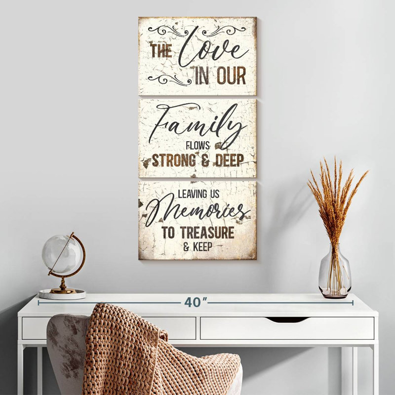 Plaque murale «Love In Our Family», H 32 po x l 15 po