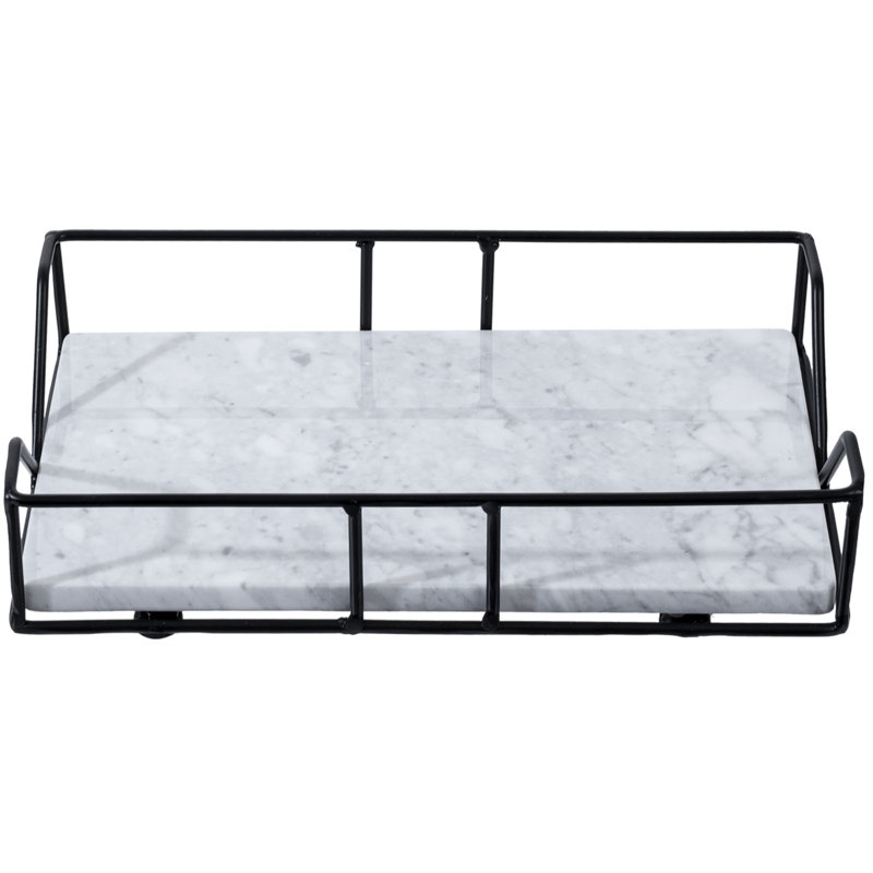 Marble and Metal Freestanding Paper Towel Holder