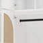 Armoire-penderie 8 portes de 180 cm de hauteur avec tringle et portes en rotin, blanche