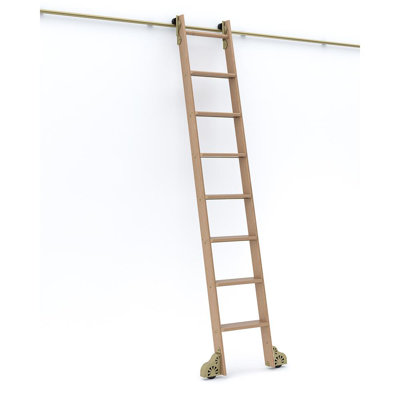 Échelle de roue amovible en bois 9,92 pi Red Oak