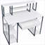 Bureaux avec tiroir de rangement + 8 compartiments ouverts, blanc moderne et amp; Bureau noir, l 47,5 po x P 24,5 po x H 41,5 po | Blanc + noir | Bois + métal-1679541749