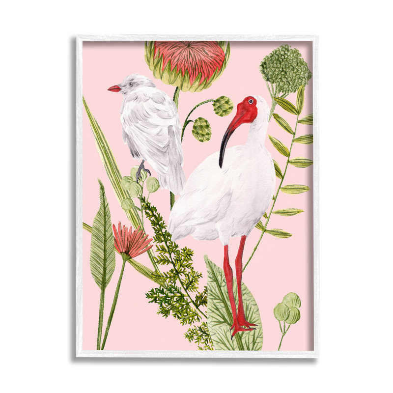 Arrangement floral blanc avec estampe numérique par Melissa Wang, H 20 po x l 16 po x P 1,5 po