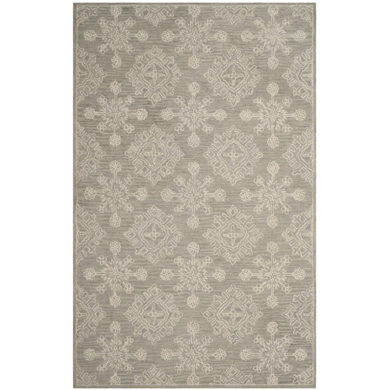Tapis géométrique en laine touffeté à la main Aerick, Rectangle 4 pi x 6 pi