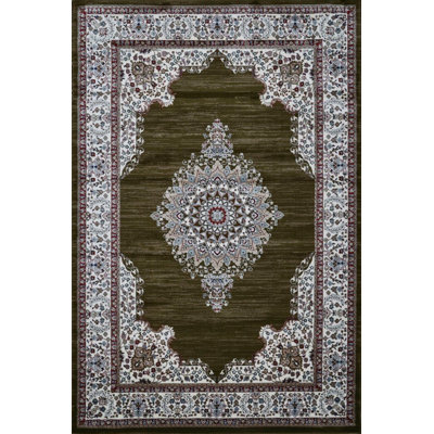 Master Collection Medallion Transitional Area Rug, Green