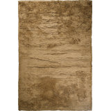 Handloom Cashmere Blend High Pile Area Rug in Gold