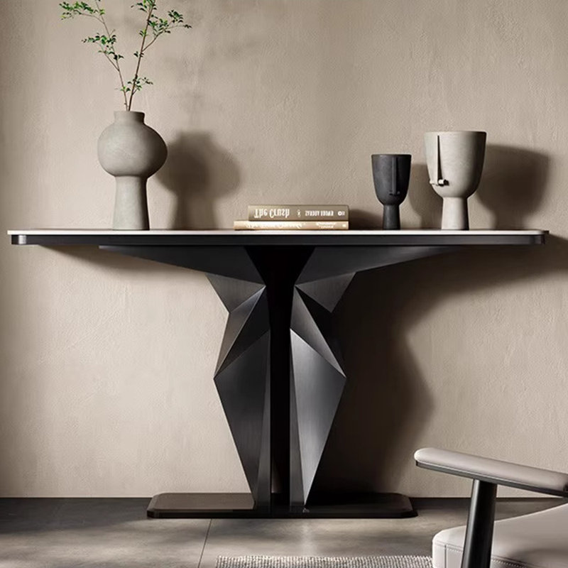 Console luxueuse de style italien, Noir, H 33,5 po x l 43,3 po x P 13,8 po