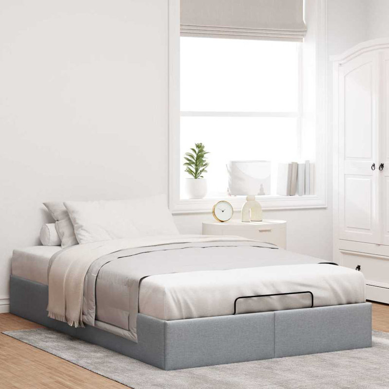 Ayssa Upholstered Bed, Light Grey, Double (4'6)
