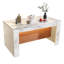 Table de salle à manger rectangulaire en imitation marbre de 63 po pour 4 à 6 personnes, îlot de cuisine moderne avec lumières à DEL et grille-1156879130