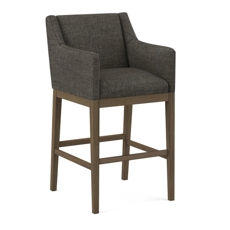 Upholstered Stool, Evolution Silver Fox, Weathered Gray