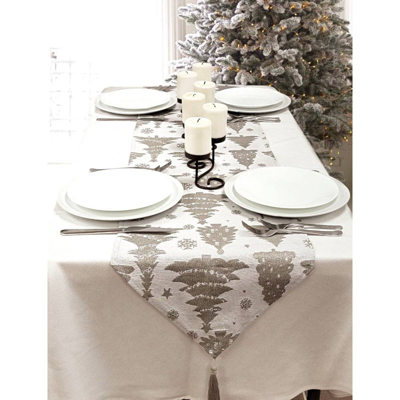Chemin de table Silver Pine Trees F07M5-9A
