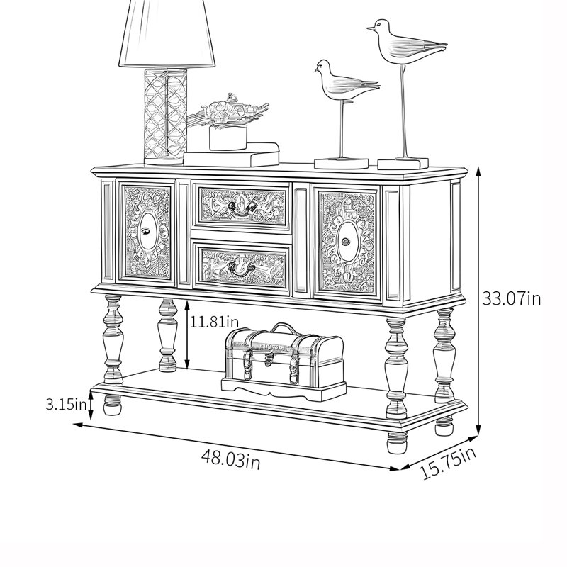 Armoire d'appoint multifonctionnelle de style américain