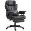 Fauteuil de bureau Massage Massage avec 6 points de vibration, chaise de bureau chauffée grande et haute de 400 lb avec repose-pieds et support lombaire, fauteuil de bureau inclinable en microfibre