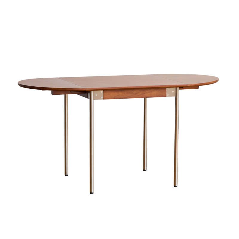 Boxwood Expandable Dining Table with Folding Leaves & Metal Legs - Space-Saving Design for Small Spaces