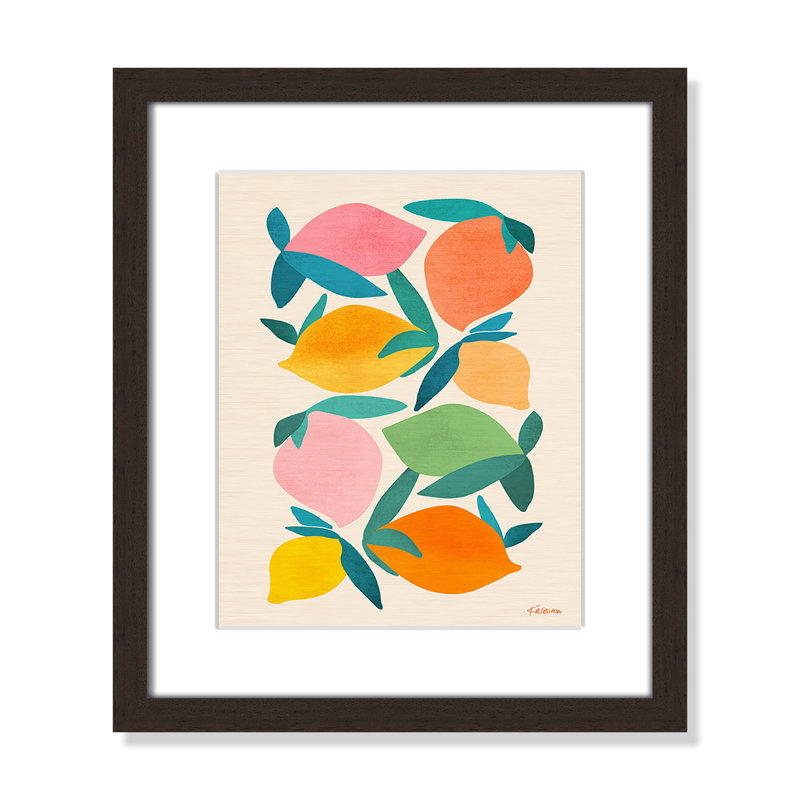 Imprimé «Wild Mango» par Gallagher, L 13 po x H 15 po, Imprimé mat, Noyer à grain ouvert