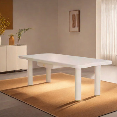 Table de style dalle de roche crème exquise