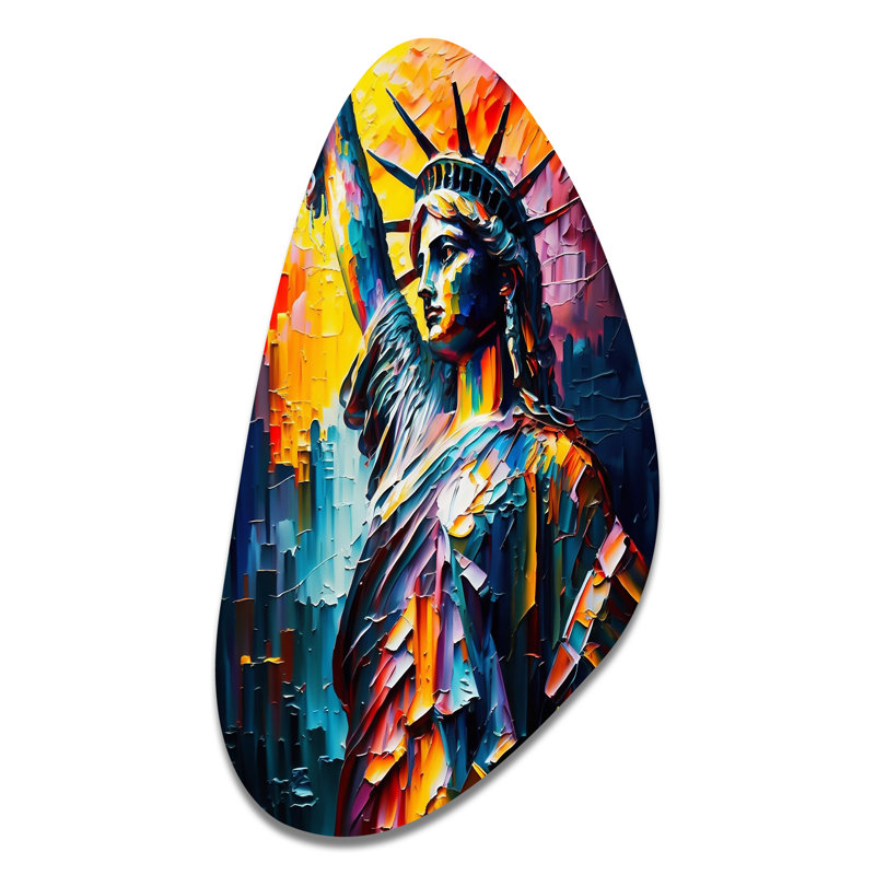«New York Fall Shape», art mural en métal asymétrique, H 31 po x l 17 po
